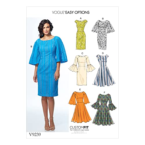 Vogue Mustern Öse Stoff Damenkleider, mehrfarbig, Größen 14–22