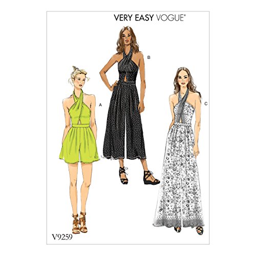 Vogue Mustern Vogue 9259 E5, Schnittmuster Strampler und Overall, Größen 14–22, Mehrfarbig