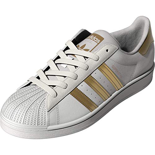adidas Originals Women's Superstar Shoes Sneaker, White/Copper Metallic/Black, 8