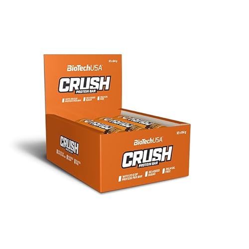 Crush Bar Schoko-Erdnussbutter 12 * 64 g Display Eiweißriegel - Proteinriegel ohne Zuckerzusatz mit knusprigen Schokoladenüberzug