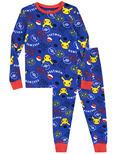Pokemon Jungen Pikachu Schlafanzug Slim Fit Blau 116