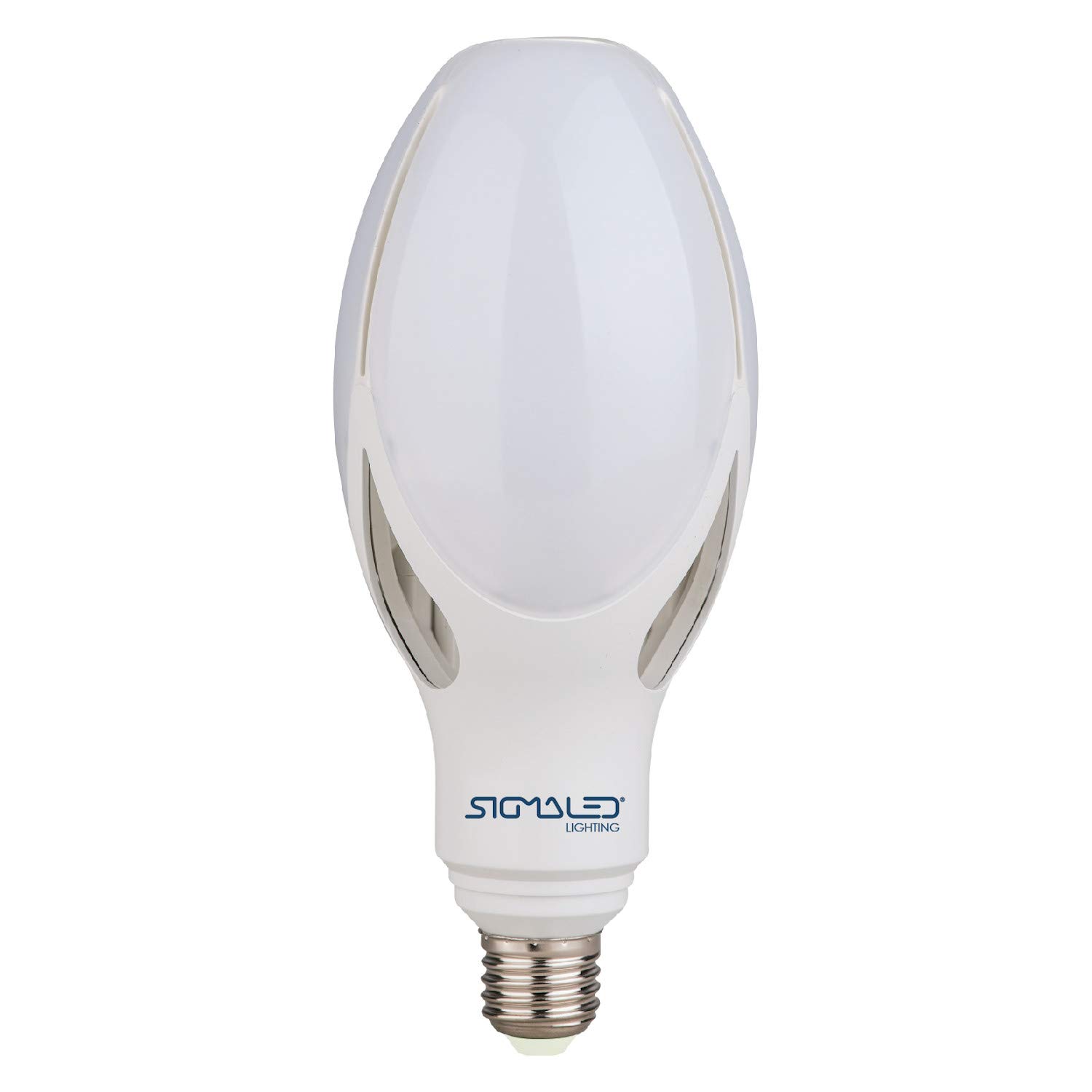 Sigmaled lighting LED-Leuchtmittel E27-Sockel, 50 W, 5500 Lumen, entspricht 350 W Glühlampen oder 150 W Energiesparlampen, LED-Glühbirne warmweißes Licht 2800K, Ø90x216mm.