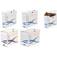 Fellowes BANKERS BOX Basic Archiv-Schachtel, blau (B)150 mm aus 100% recyceltem Karton, FSC-zertifiziert, - 25 Stück (4460301)