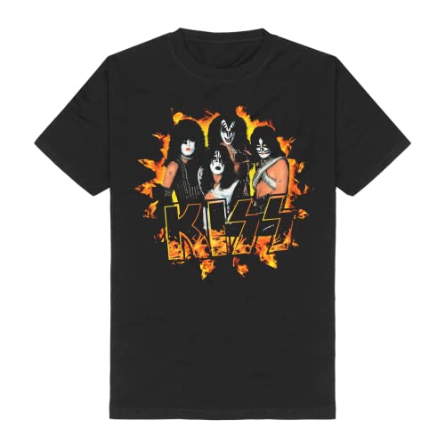 Amplified Kiss Fire Logo T-Shirt (schwarz, XL)