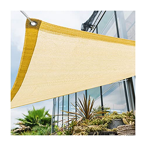 Sonnensegel, 90% UV-Block Sonne Schatten Segel mit Ösen Rechteckig Wasserdicht Luftdurchlässig für Garten Innenhof Outdoor Terrasse Balkon (Color : Beige, Size : 1x3m)