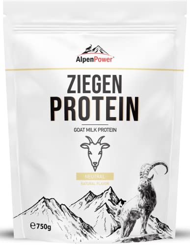 AlpenPower Ziegenmilchprotein 750 g - 100% natürliches Ziegenmilcheiweiß aus Österreich ohne Zusatzstoffe - Hochwertiges Ziegenmilch-Proteinpulver - Ausgezeichnete Verträglichkeit (aus A2 Milch)