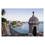 Turret Along Old san Juan Wall in Puerto rico Old Town Stock 1000 Piece Wooden Jigsaw Puzzle DIY Children Educational Puzzles Adult Decompression Gift Creative Games Toys Puzzles Home Decor
