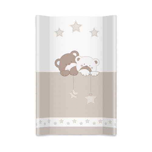 Albero Mio Hartschalen-Wickeltisch | 70x47 cm | Wickeltisch für Kinderbett oder Kommode | Wickeltisch mit Sicherheitsfüßen | Baby-Wickeltisch | Jungen- und Mädchen-Stoßmatte | Teddybär-Träume