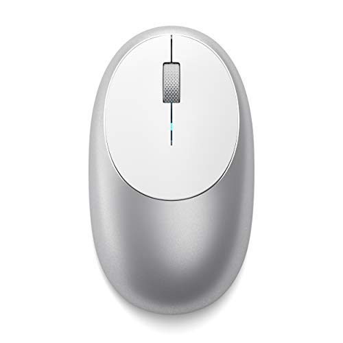 SATECHI Aluminium M1 Bluetooth Maus mit wiederaufladbarem Typ C-Anschluss - Kompatibel mit Mac Mini, iMac Pro/iMac, MacBook Pro/Air, iPad 2019, iPad 2018 Pro (Silber)