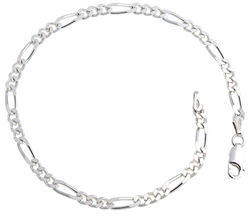 Figarokette Armband 3,4mm Breite - Länge 24cm - echt 925 Silber