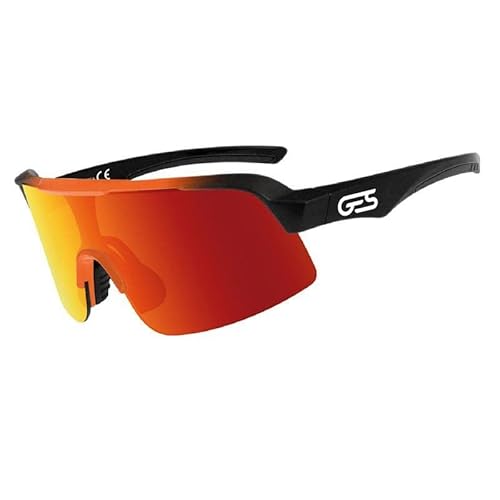 GES Sport Brille Omega Linse, Rot/Gelb (Mehrfarbig), Einheitsgröße