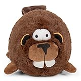 goDog Action Plush Beaver Animiertes Hundespielzeug, quietschend, Kauschutz-Technologie, Braun, Einheitsgröße