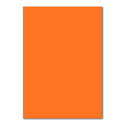 500 DIN A5 Einzelkarten Papierbögen - Orange - 240 g/m² - 14,8 x 21 cm - Bastelbogen Tonpapier Fotokarton Bastelpapier Tonkarton - FarbenFroh