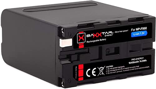 Baxxtar PRO - Ersatz für Akku Sony NP-F990 NP-F970 - LG Cells Inside (echte 10400mAh) - Black Series -