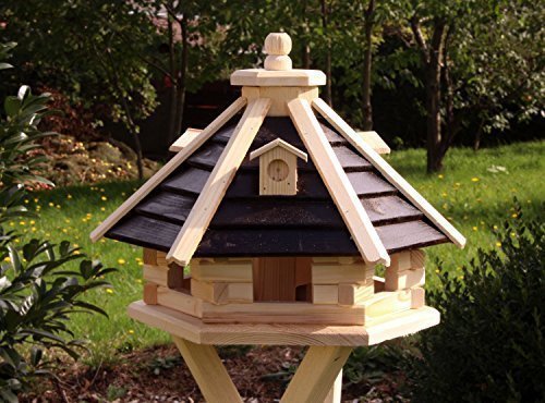 holzdekoladen Vogelhaus Vogelhäuser aus Holz Typ 21 (ohne Ständer, Braun)