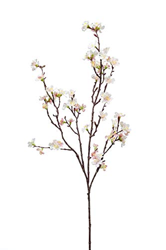 artplants.de Kunstzweig Kirschblütenzweig PALS mit Blüten, weiß-rosa, 95cm - Künstlicher Blütenzweig/Kirschbaum Deko Zweig