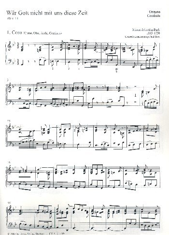 Bach, Johann Sebastian: Wär Gott nicht mit uns diese Zeit Soli STB, Coro SATB, 2 Ob, Cor, 2 Vl, Va, Bc