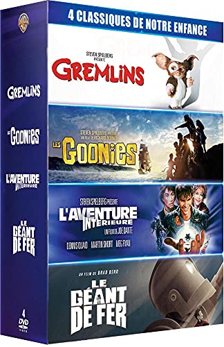 Coffret 4 films cultes - Gremlins + Les Goonies + L'Aventure intérieure + Le Géant de fer - Les références du film READY PLAYER ONE - 4 DVD