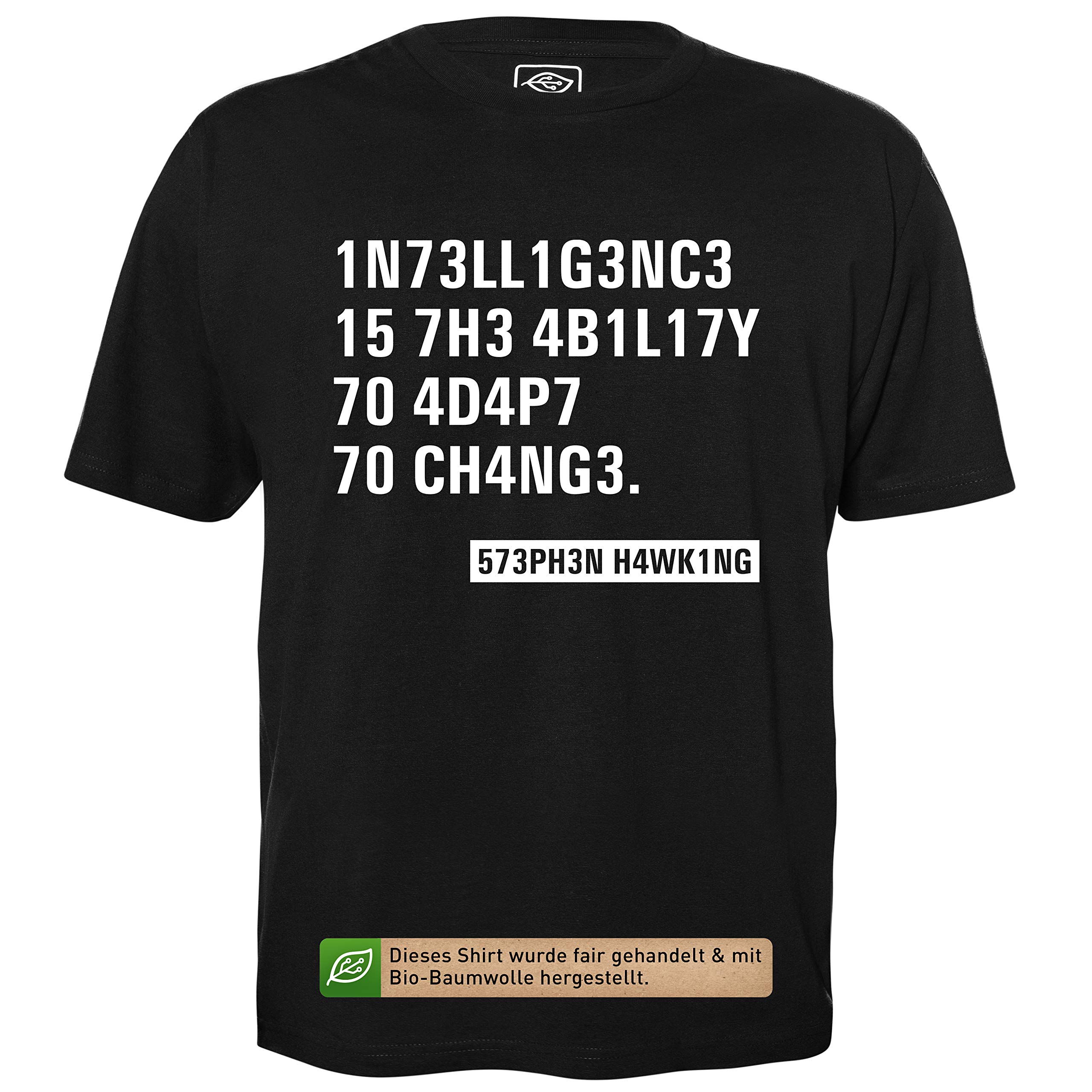 Run CMD - Herren T-Shirt für Geeks mit Spruch Motiv aus Bio-Baumwolle Kurzarm Rundhals Ausschnitt, Größe L