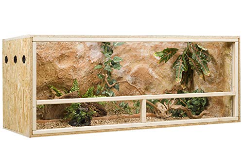 OSB Terrarium, Holzterrarium 150x60x60 cm mit Seitenbelüftung, Zierleistenset:ohne Zierleistenset, Sicherheitspaket:ohne Sicherheitspaket