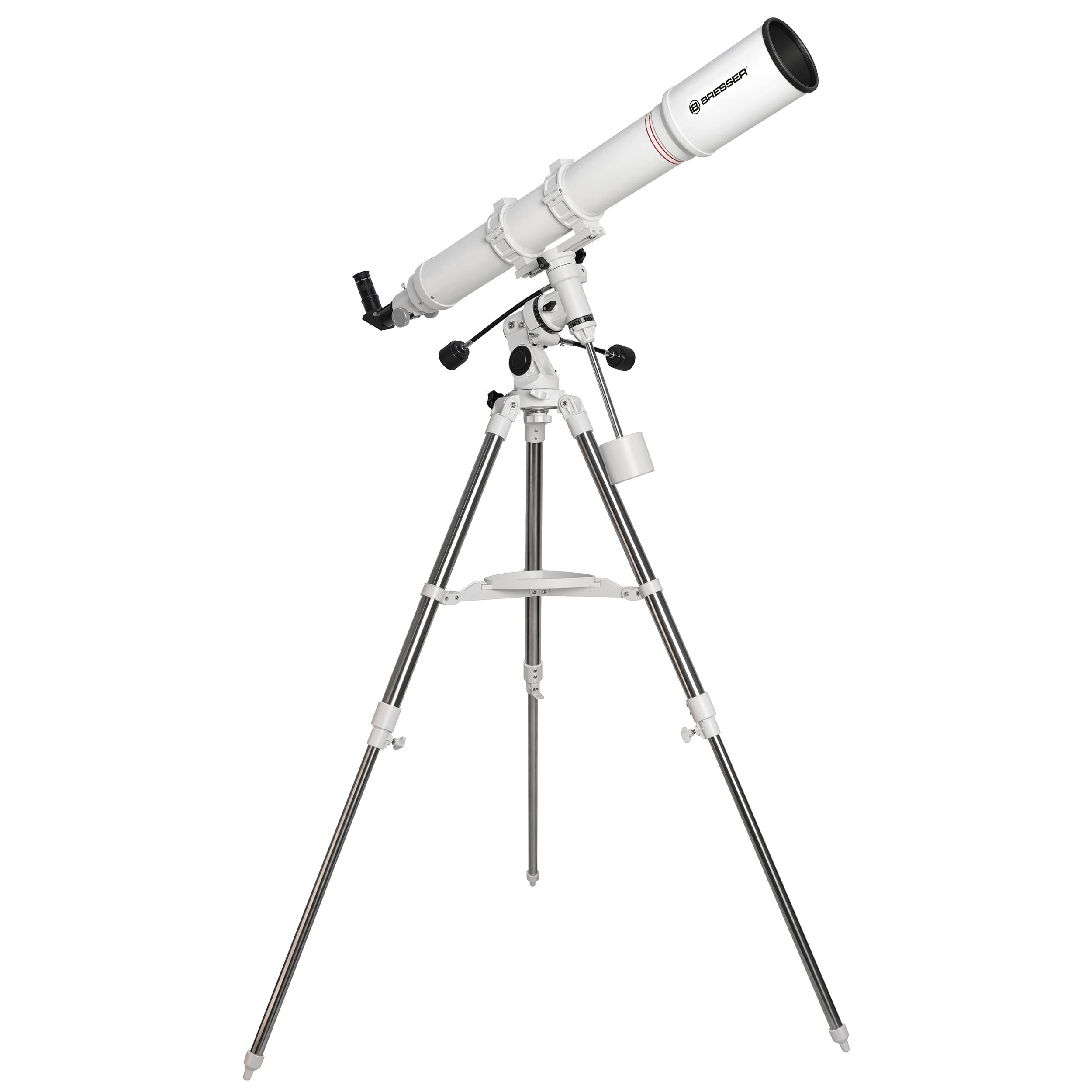 Bresser Teleskop First Light für Erwachsene Einsteiger und Fortgeschrittene, achromatisches 102/1000-Refraktor-Teleskop (f/9,8) mit Montierung und Stativ