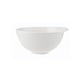Villeroy und Boch Flow runde Schüssel, Schale für Suppen/Salate/Beilagen, Premium Porzellan, spülmaschinen- und mikrowellengeeignet, weiß, 25 cm