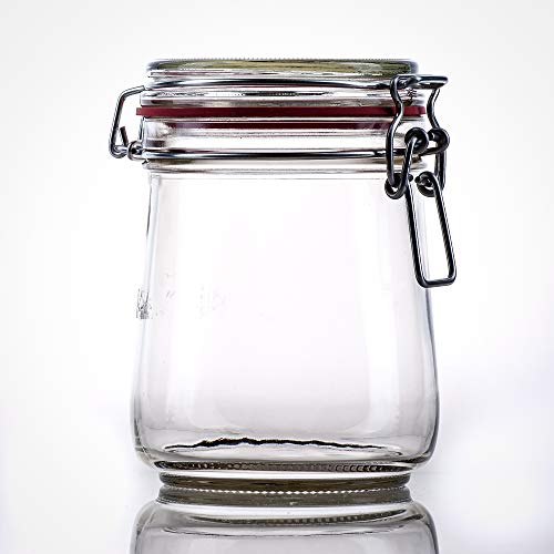 Flaschenbauer- 12 Drahtbügelgläser 800ml verwendbar als Einmachglas, zu Aufbewahrung, Gläser zum Befüllen, Leere Gläser mit Drahtbügel