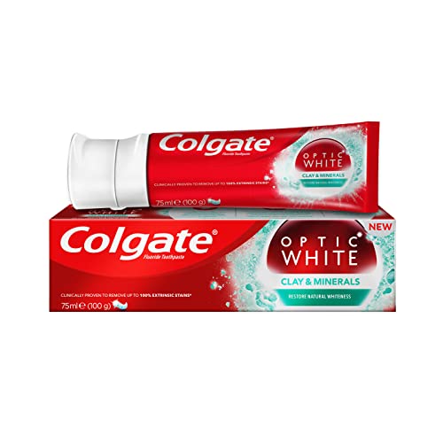 Colgate Toothpaste Optic White Clay and Minerals, Pack of 6 (6x75ml)