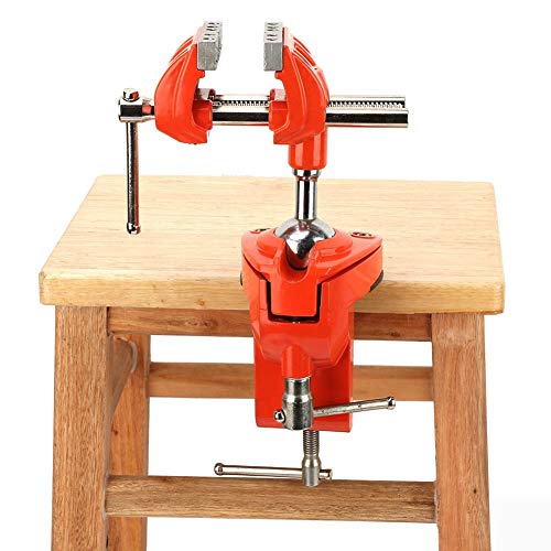 Simlugn Tischschraubstock - Mini 360 ° drehbarer Schraubstock mit Einstellbarer Backenbreite von 70 mm Schraubstock-Tischklemme für Werkbank-Holzarbeiten