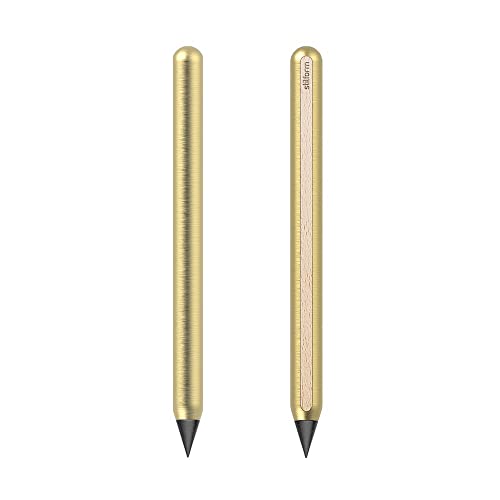 stilform 200007 AEON-Stift – Langlebiger Bleistift mit magnetischer Graphit-Spitze zum Wechseln – Messing, gebürstet