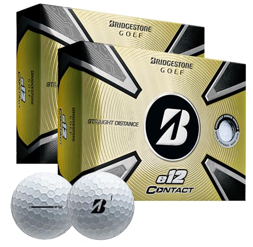 Bridgestone Golf Unisex-Erwachsene 2023 e12 Contact Doppel-Dutzend Pack Golfbälle, Weiss/opulenter Garten