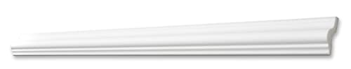 DECOSA Flachprofil V40 - Edle Stuckleiste in Weiß - 10 Leisten à 2 m Länge = 20 m - Zierleiste aus Styropor 40 mm - Für Decke oder Wand
