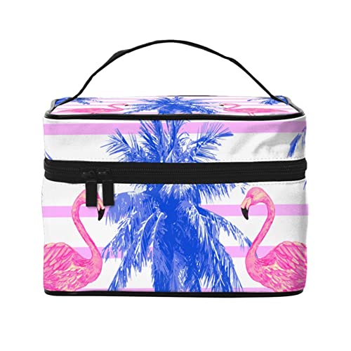 Flamingo-Make-up-Tasche für Damen, große Kapazität, Reise-Kosmetiktasche, tragbare Kulturtasche, Make-up-Tasche für Mädchen, niedlicher Schmuck-Make-up-Pinsel-Organizer, Geschenk für Frauen, Flamingo