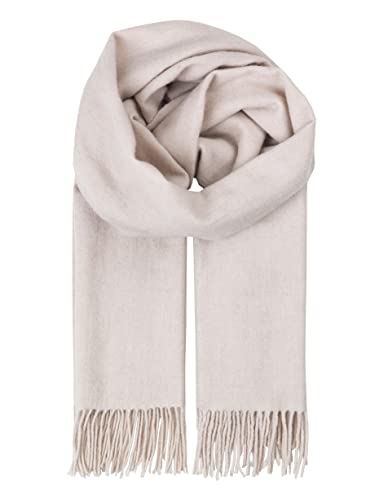 Becksöndergaard Schal Damen - Crystal Edition Scarf in Off White (Creme) - Großer warmer Damenschal Einfarbig aus 100% Wolle - Breite: 50 x Länge: 220 cm