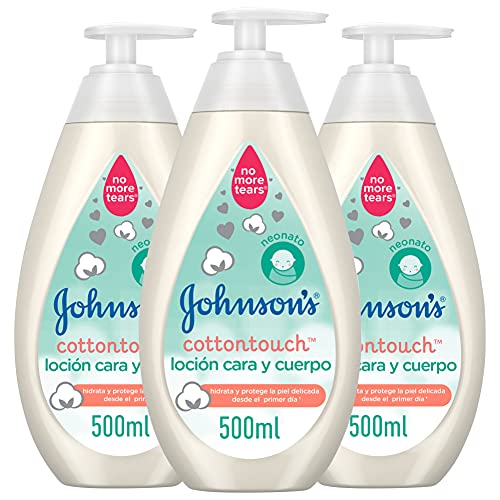 Johnson's CottonTouch Pflegebad für empfindliche Haut des Neugeborenen – 3 x 500 ml