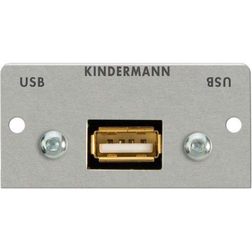 Kindermann 7444000522 USB (A-Bu/A-Bu) Blende mit Kabel Buchse auf Buchse, 50 x 25 mm schwarz