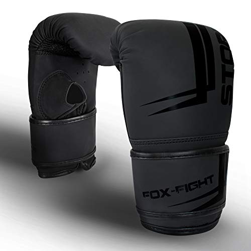 FOX-FIGHT Storm Black Sandsackhandschuhe Boxsackhandschuhe Bag Mitt Training Boxsack Sandsack Dicke Polsterung Waterbag MMA L/XL schwarz