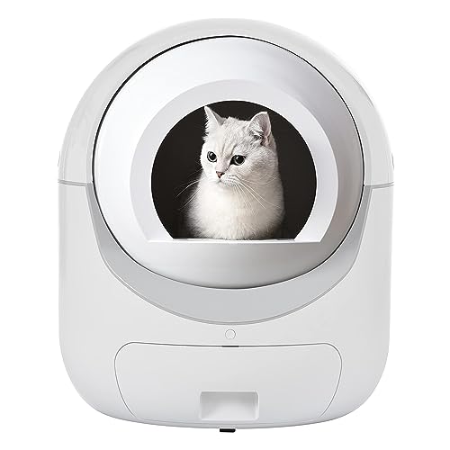 XKISS pet selbstreinigende katzentoilette,katzenklo selbstreinigend 10L großem Fassungsvermögen Automatisches KatzenkloApp-Steuerung/76L Maximales，Automatisches Katzenklo für Mehrere Katzen