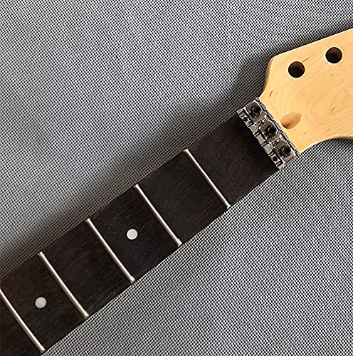 Gebogener Hals für E-Gitarre, 22 Bünde, 64,8 cm, Griffbrett aus Ahorn und Palisander, Punkteeinlage, Sicherungsmutter glänzend