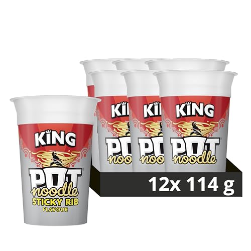 Pot Noodle Sticky Rib King Pot Instant Vegan* Snack Quick to Make Nudeln 12x 114g