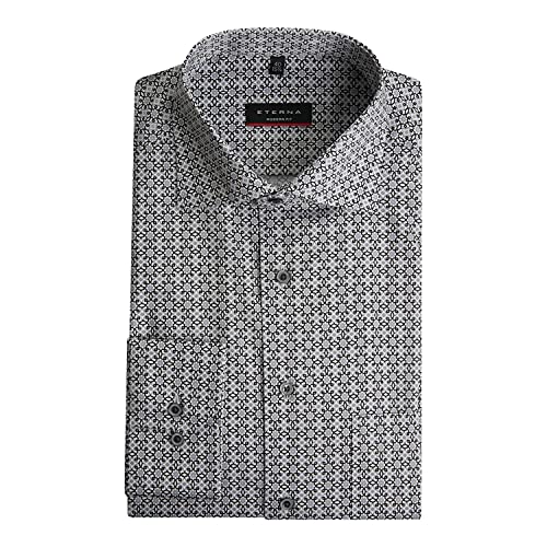 eterna Modern-Fit Hemd mit All-Over Muster grau (32 stahlgrau) 42 CN