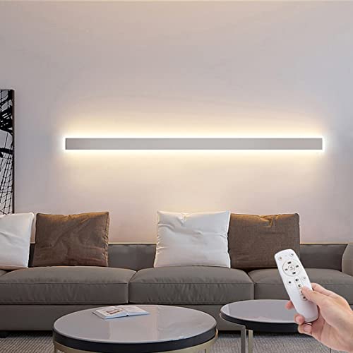 HMAKGG LED Wandleuchte Innen Dimmbar Wandlampe LED mit Fernbedienung 3000K-6000K Wandbeleuchtung Innen für Wohnzimmer Schlafzimmer Treppenhaus Flur,25w/80cm