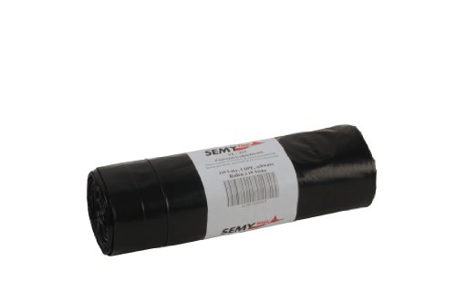 Semy Top LDPE-Zugband-Kehrichtsäcke, 700 x 1000 mm, Typ 100 , schwarz, circa 110 L, 1er Pack (120 Stück)
