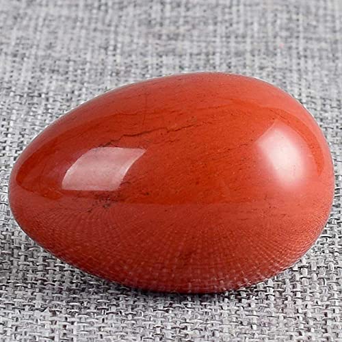 Yoni Eggs Jadestein-Ei Yoni-Ei, natürlicher ungebohrter roter Jaspis Yoni-Ei mit Ständer-Stein-Massagegerät für Kegel-Muskel-   Übungsmassage   Jade-Eier-L