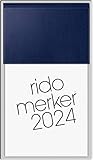 rido/idé Tageskalender Modell Merker 2024 1 Seite = 1 Tag Blattgröße 10,8 x 20,1 cm dunkelblau