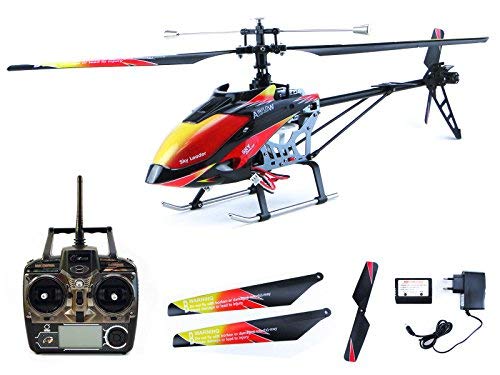 efaso Helikopter WLToys V913 – 2,4 GHz, 4-Kanal Single Blade Hubschrauber mit LCD Display an der Fernsteuerung, Alu-Chassis und hoher Windresistenz