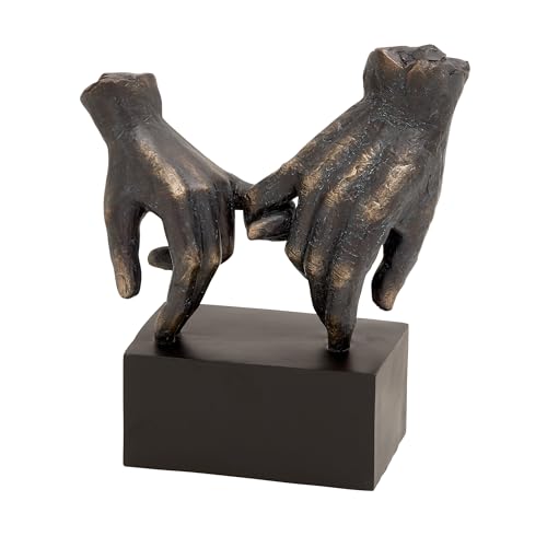 Deco 79 Polystone Hände-Skulptur, 22,9 x 10,2 x 25,4 cm, Schwarz
