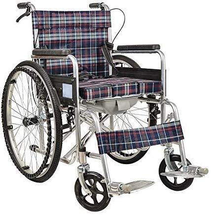 Rollstuhl Stahlrollstuhl - Leichter Klapprollstuhl mit atmungsaktivem Mesh-Gewebe und bequemer Rückenlehne für Senioren und Menschen in Not