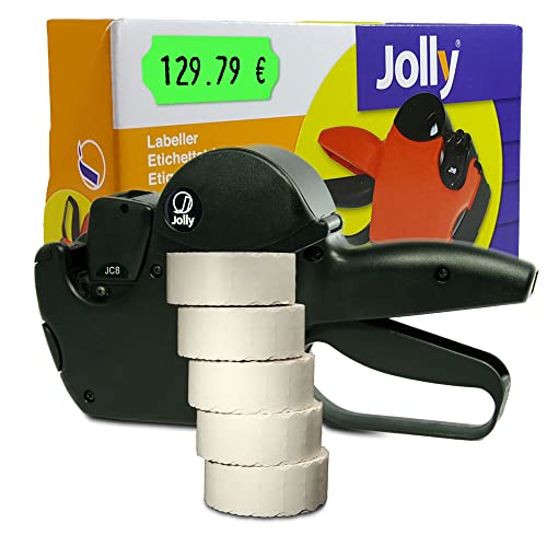 Preisauszeichner Set: Datum Etikettierer Jolly C8 für 26x12 inkl. 7.500 HUTNER Preisetiketten - leucht-grün permanent | etikettieren | HUTNER