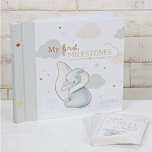 Disney Baby Dumbo Elephant Fotoalbum und Meilensteinkarte in Box